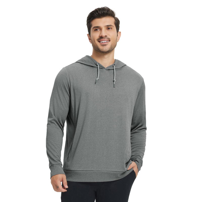 M MAELREG Hooded Sweatshirts for Men Breathable Lightweight Performance Heather Golf Pullover Hoodies With Pockets - Image 2