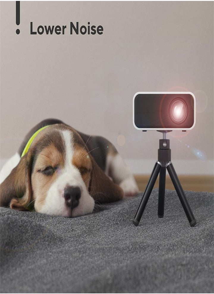 ماركة غير محددة - جهاز عرض LCD محمول يدعم دقة Full HD، مسرح منزلي، جهاز عرض صغير، يدعم شاشة متزامنة سلكية/لاسلكية - أبيض - Image 1