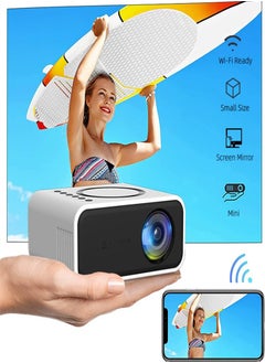 ماركة غير محددة جهاز عرض LCD محمول يدعم دقة Full HD، مسرح منزلي، جهاز عرض صغير، يدعم شاشة متزامنة سلكية/لاسلكية - أبيض  - Image 1