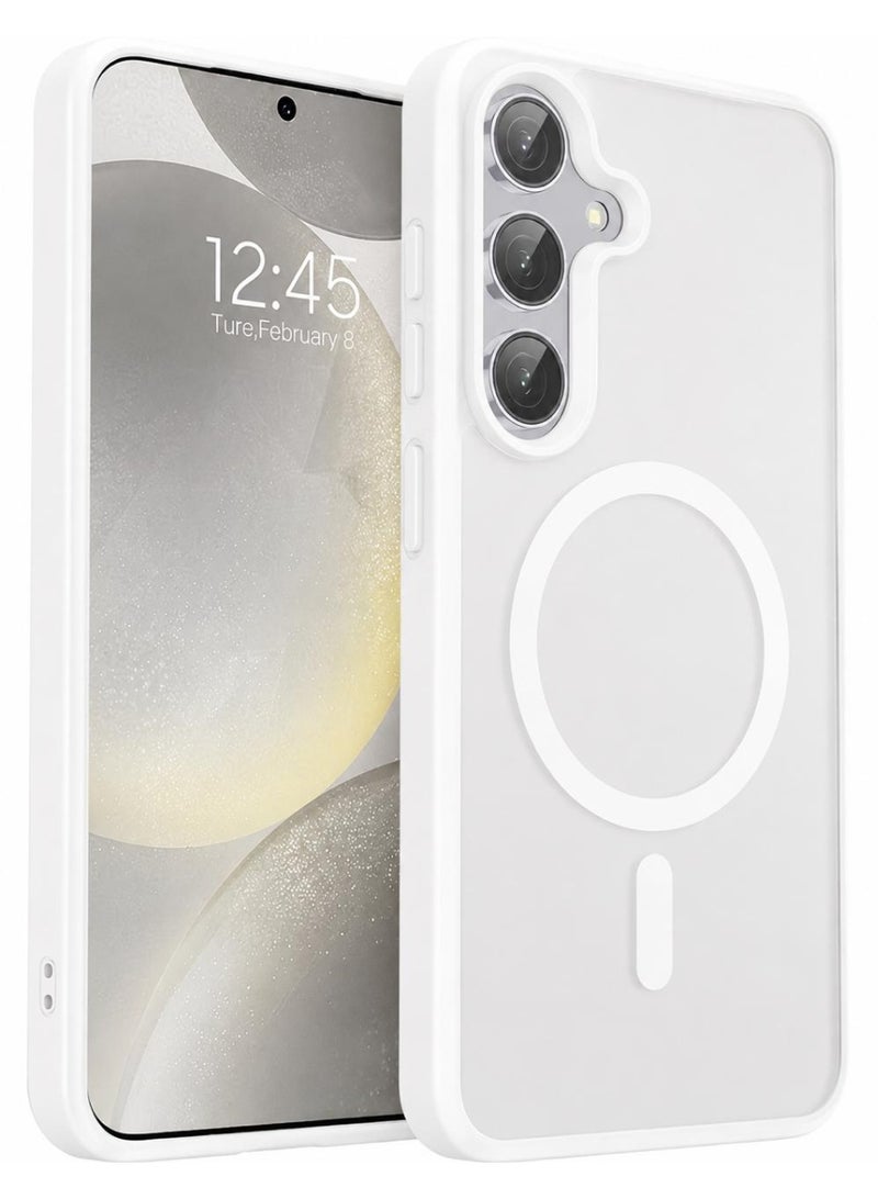 Magnetic Case for Samsung Galaxy A36 [Shockproof & Slim] Matte Hard Back Cover with High-Grade Protection | White