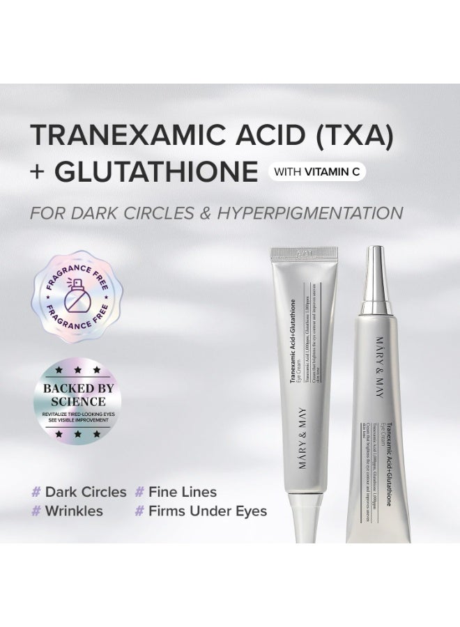 Mary&May Mary & May Tranexamic Acid + Glutathione Eye Cream – Reduces Dark Circles & Uneven Tone | Brightening Antioxidant Eye Care with Vitamin C – 30 ml - Image 4