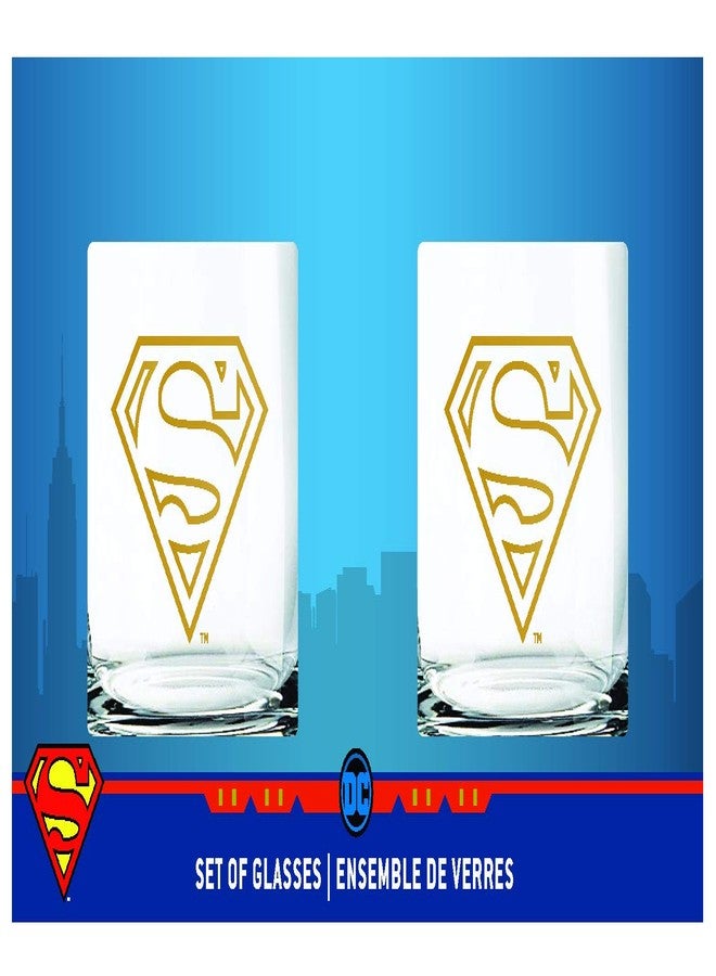 سبونتيكس أكواب ويسكي سوبرمان - سعة 10 أونصات - طقم من كوبين - قاعدة متينة - Image 2