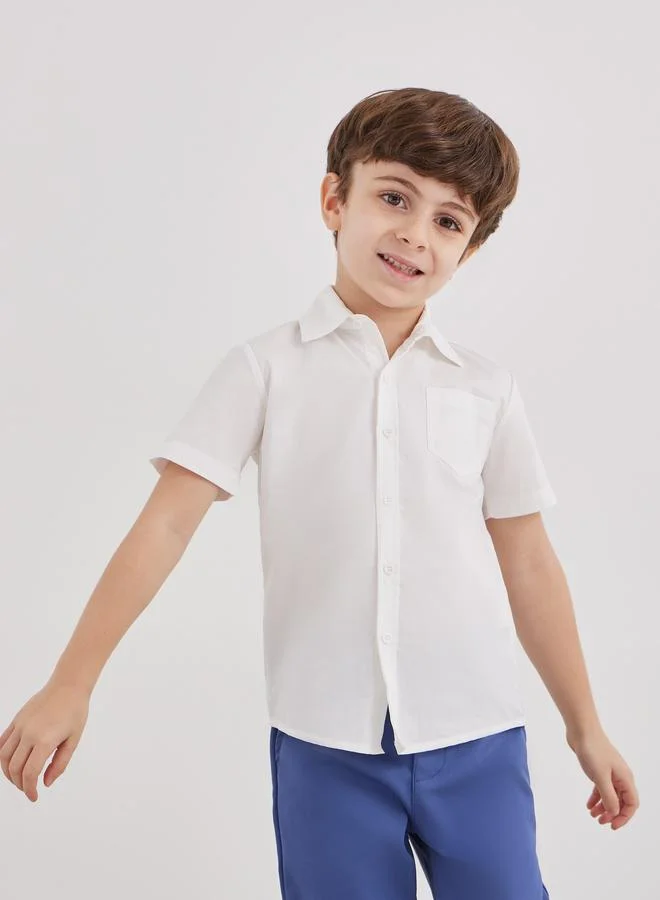 ستايلي Styli Boys Off White Collared Shirt with Pocket
