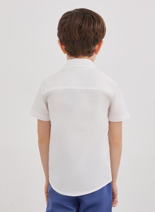 Styli Boys White Collared Shirt with Pocket - Image 4