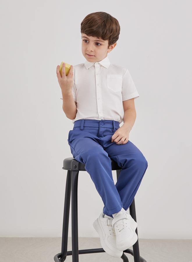 Styli Boys White Collared Shirt with Pocket - Image 2