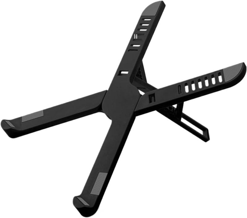 Computer Support Stand Portable Folding Stand Multi-Speed Adjustable Heat Dissipation ABS Rubber Stand(Black)