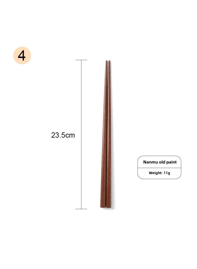 Household Phoebe Solid Wood Winding Chopsticks Hotel Restaurant Chinese Chopsticks Lotus Portable Chopsticks Wooden Tableware Wholesale-Color:No. 4 Nanmu 23.5cm - Image 1