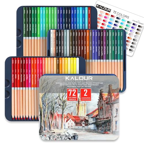 KALOUR 72 Professional Colored Pencil for Coloring,Oil-Based,Soft Core–Ideal for Artists and Beginners - Image 1