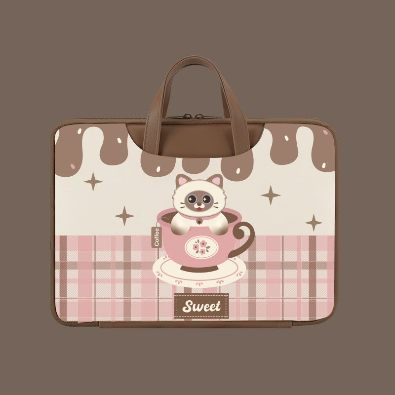 Waterproof Laptop Sleeve for 13-16 Inch Notebook, Shockproof Computer Bag with Luggage Strap, Cute Cartoon Carrying Case for Travel/School/Office, Fits MacBook/Dell/HP - Image 2