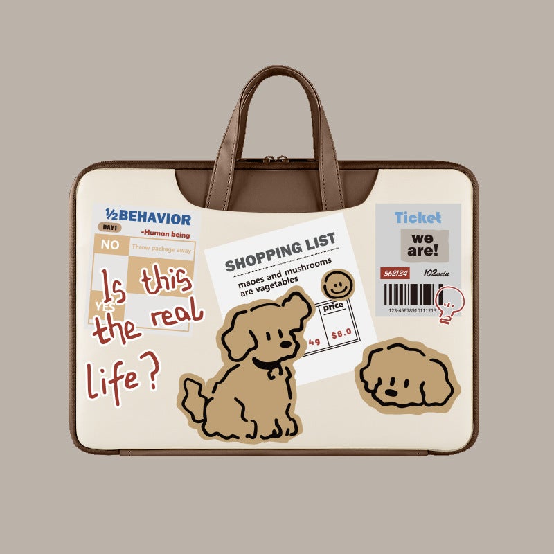 Waterproof Laptop Sleeve for 13-16 Inch Notebook, Shockproof Computer Bag with Luggage Strap, Cute Cartoon Carrying Case for Travel/School/Office, Fits MacBook/Dell/HP - Image 5