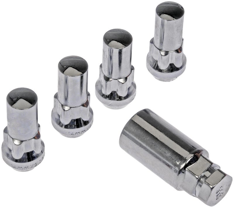 Dorman 711-1028 Wheel Nut Lock Chrome Acorn Nut Set M14-2.0, 4 Pack Universal Fit - Image 1