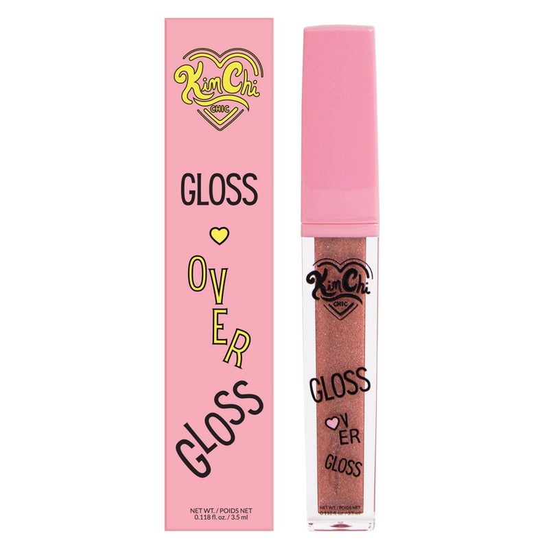 Kimchi Chic Gloss Over Gloss, Shimmery Micro-Sparkle Lip Gloss To Wear Alone Or Over Lipstick, Fragrance-Free Luscious Lip Balm, Mauve With Red Undertones, 04 Nectar, 0.35ml - Image 1