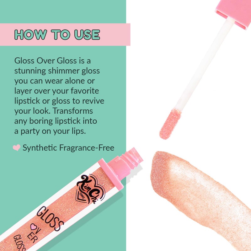 Kimchi Chic Gloss Over Gloss, Shimmery Micro-Sparkle Lip Gloss To Wear Alone Or Over Lipstick, Fragrance-Free Luscious Lip Balm, Mauve With Red Undertones, 04 Nectar, 0.35ml - Image 5