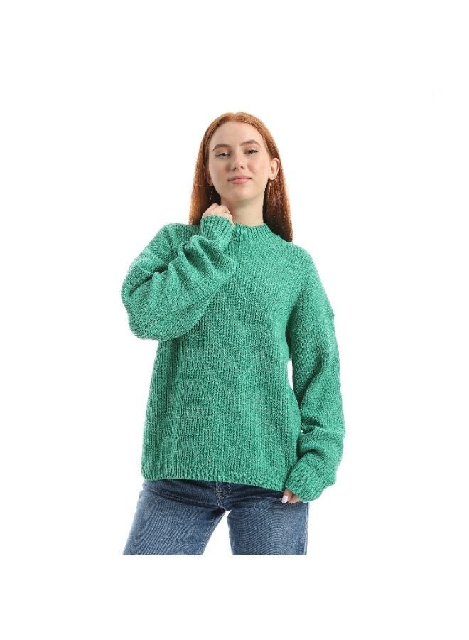 سيزار بلوفر صوف حريمي سادة برقبة دائرية - Image 1