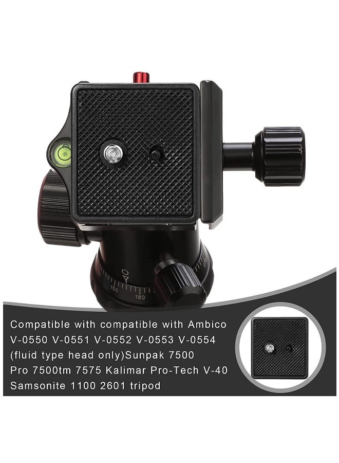 41 mm QR Release Plate Camera Tripod Ball Head Quick Release Plate Replacement Compatible with Ambico V-0552 V-0554, Sunpak 7500 Pro 7500tm 7575, Kalimar Pro-tech V-40(2 Pieces) - Image 5