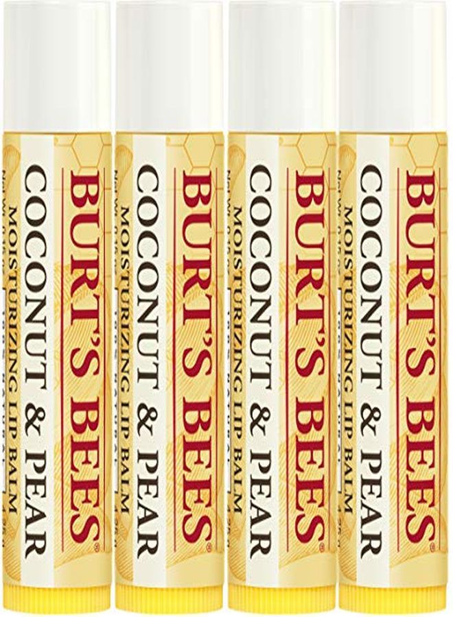 Burt's Bees 100% Natural Moisturizing Lip Balm, Coconut & Pear With Beeswax & Fruit Extracts - 4 Tubes - Image 2