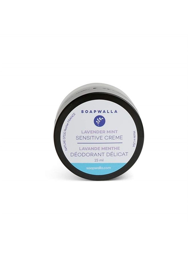 soapwalla Organic / Vegan Sensitive Skin Deodorant Cream (Lavender Mint, Baking Soda-Free) - 0.5 oz Travel Size - Image 1