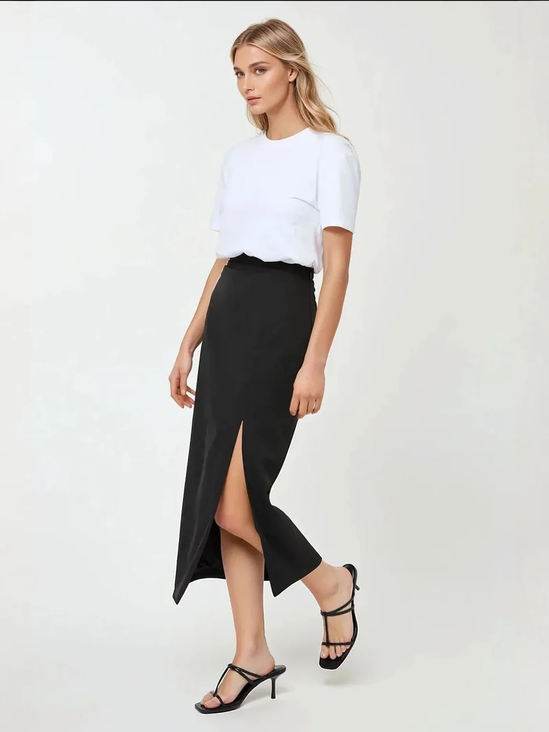 HICCUP Maxi Bodycon Skirt with Slit