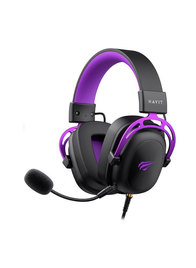 هافيت Headset Gamer Havit H2002C+U, 7.1 Surround, Drivers 53mm, Preto e Roxo, HVGMH-H2002C-U-BV - Image 1