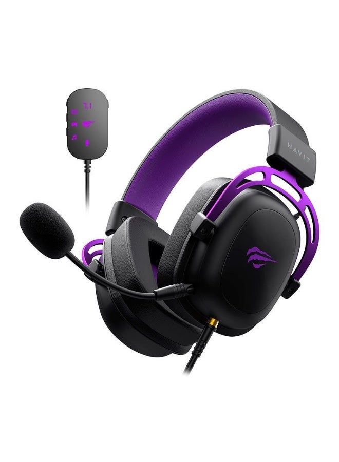 هافيت Headset Gamer Havit H2002C+U, 7.1 Surround, Drivers 53mm, Preto e Roxo, HVGMH-H2002C-U-BV - Image 2