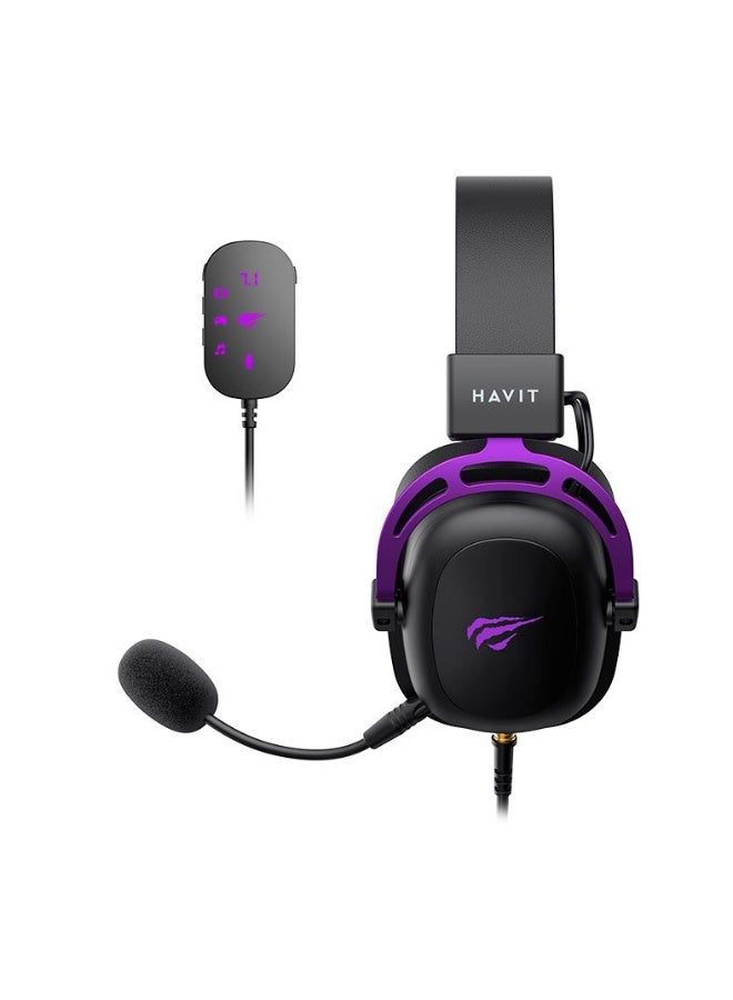 هافيت Headset Gamer Havit H2002C+U, 7.1 Surround, Drivers 53mm, Preto e Roxo, HVGMH-H2002C-U-BV - Image 4