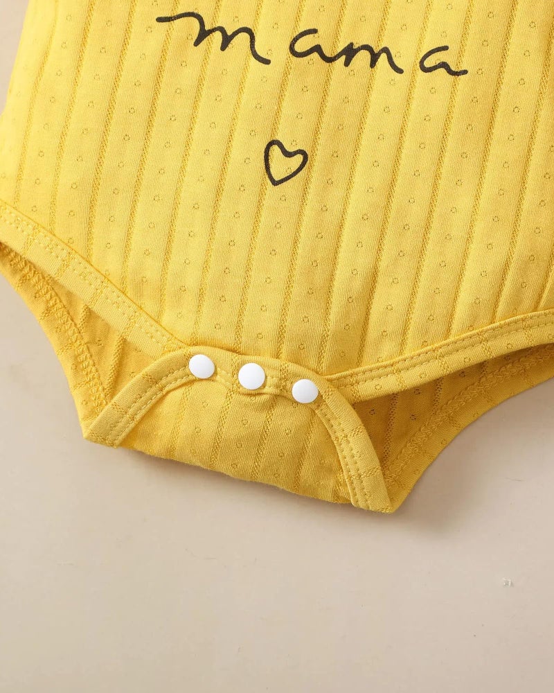 Mioglrie Baby Girl Clothes Newborn 0-3 Months Summer Outfits Infant Ruffle Sleeve Rompers Yellow Floral Skirt Shorts Set Cute Baby Girls' Clothing - Image 4