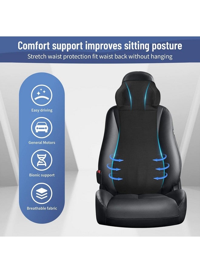 MRRON Aexempro Orthopedic Memory Foam Large Backrest And Lumbar Support Cushion For Chair & Car Seat Backrest Cushion For Back Pain Relief - Back Support Pillow For Comfortable Sitting (Black) - Image 2