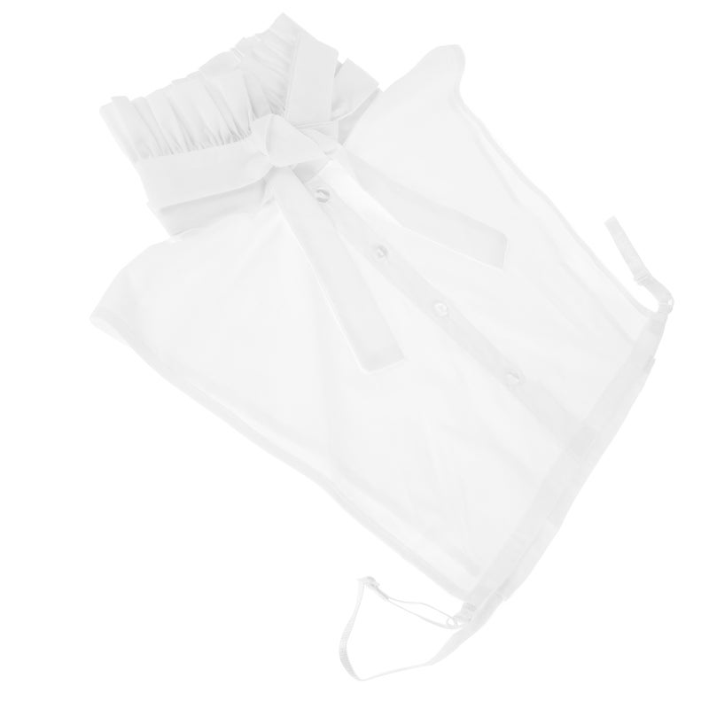 Womens Fake Collar Elegant White Detachable Dickey Collar for Women Collar Blouse with Tie for Layering in Fall and Winter - Image 4