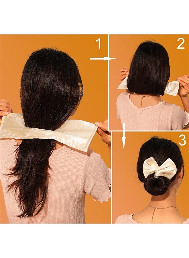 DINPREY 6Pcs Oversized French Twist Deft Bun Hair Bun for Women, Magic Donut Hair Bun Maker Hairstyle Bun Shaper Cloth Hair Clip Reusable Bun for Hair (Solid A) - Image 1
