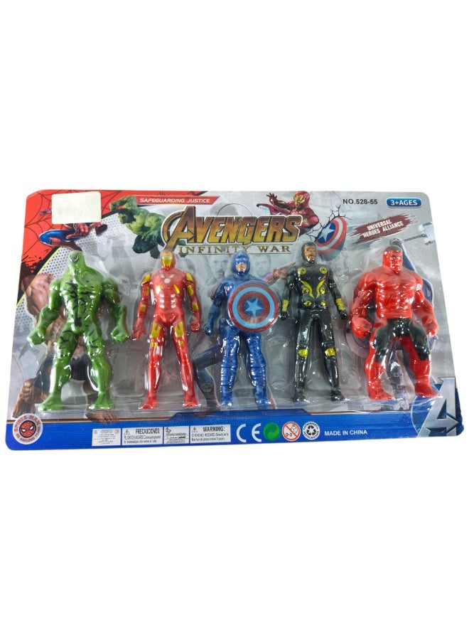 Avengers Infinity War Figure Set, 5 Pieces, Plastic, Assorted Colors, For Children Ages 3 and Up, Superhero Design