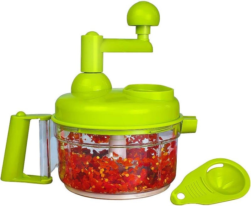 Cambom Manual Vegetable Cutter Food Processor 8 in 1 - Chopper, Mixer, Blender, Whipper, Egg Separator, Mincer, Grinder, Dicer with Clear Container 1200ml BPA Free - Image 1