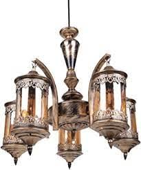 Kinis 5 Light Vintage Modern Golden Antique Jhoomar Chandelier for Home, Living Room, Bedroom, Office, Dining, Cafe, Restaurants (Without Bulb) - Image 3