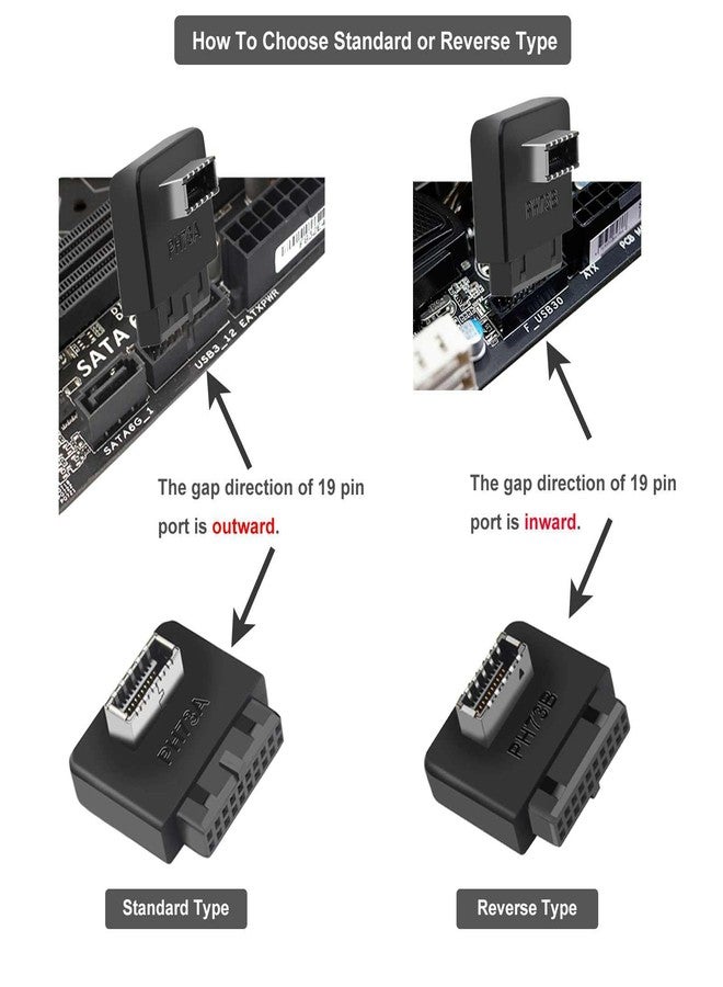 COMeap USB 3.2 Gen 1 to USB 3.2 Gen 2 Header Adapter, USB 3.1 Type-E Key-A to USB 3.0 20 Pin Header Converter for Type C Motherboard (Reverse Type) - Image 4