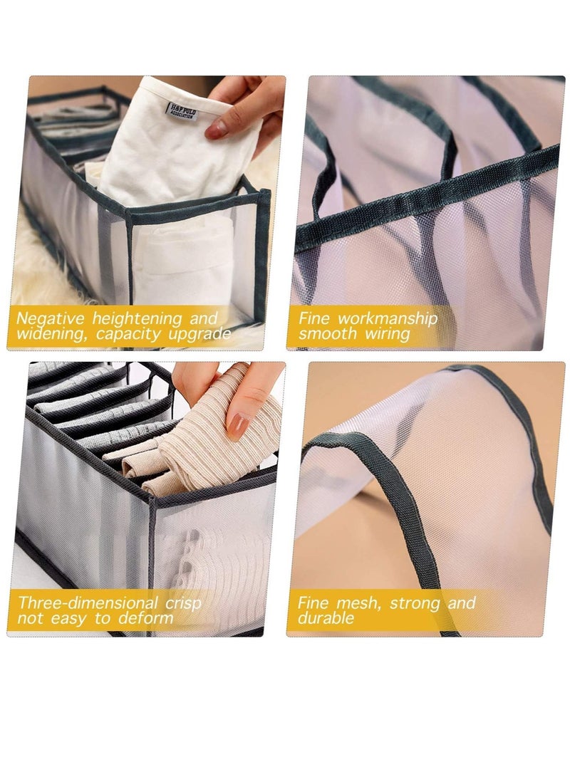 RATSAW 3Pcs Wardrobe Storage Boxes Bra Organizer Visible Foldable Clothes Organizers Compartment Storage Box with Mesh Separation Washable Drawer Dividers Organizers  - Image 5