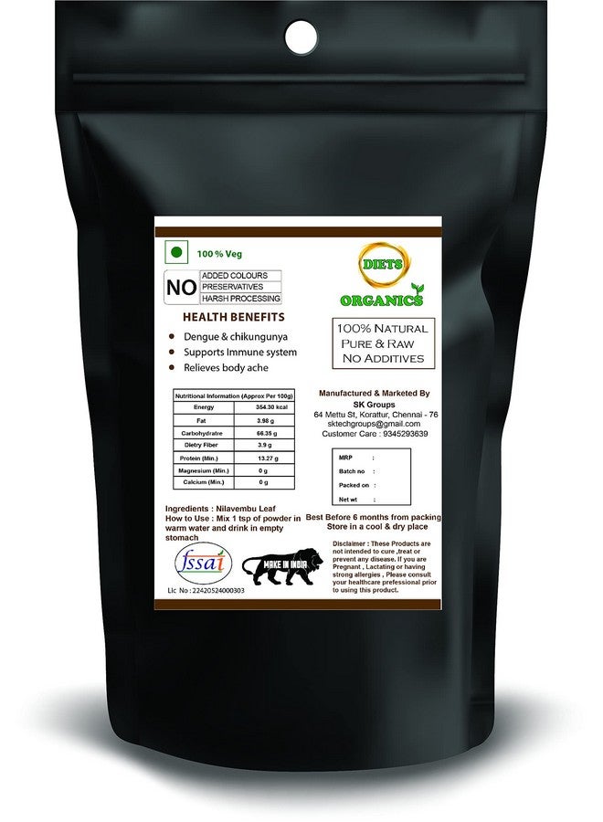 DIETS ORGANICS Nilavembu Powder- 100 Grams | Chirata Powder | Kirayata | Andrographis Paniculata | Kalmegh Powder -100 Gms  - Image 3