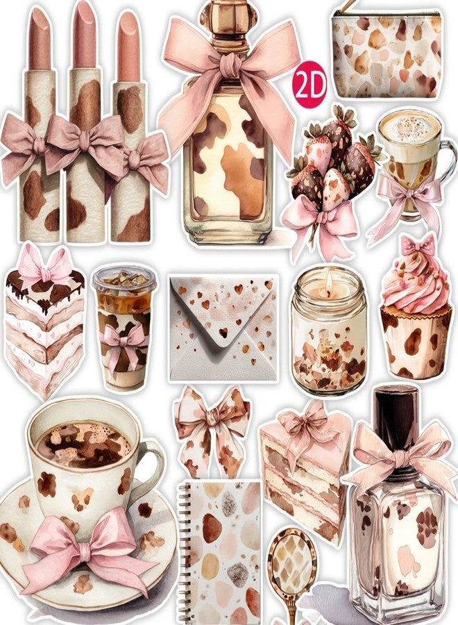 SLGIFT 1 Pack, Bowknot Afternoon Tea Series Stickers, Journaling Stickers, Decorative Handmade Stickers, DIY Scrapbooking Stickers, Diary, Photo Album, School Craft Material Stickers, DIY Stationery, - Image 1