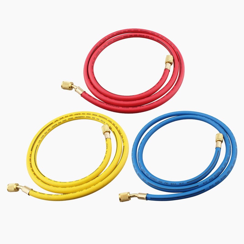 ANTFEES AC Charging Hose Tube, 72" HVAC Gauges Hoses Refrigerant Charging Hose for R134A R12 R22 R502 Manifold Gauge Hoses Set, 3pcs - Image 3