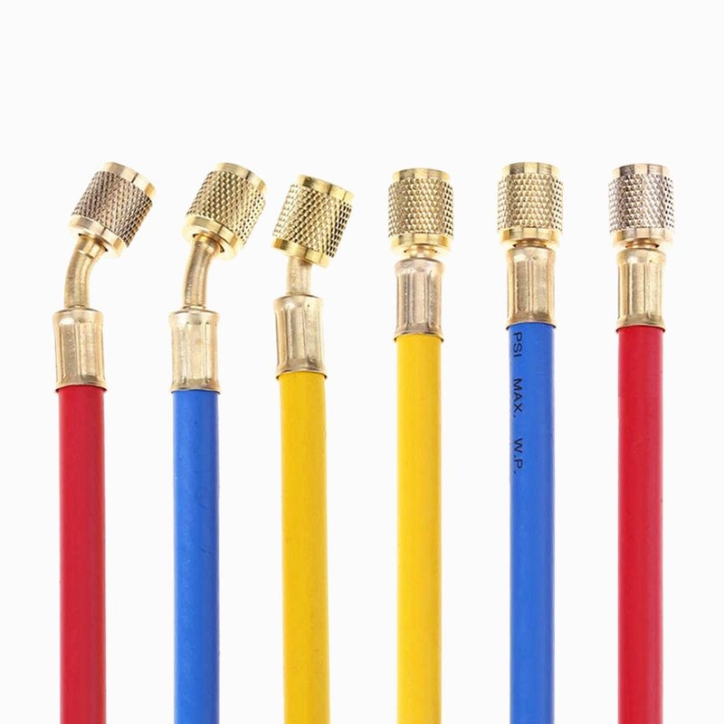 ANTFEES AC Charging Hose Tube, 72" HVAC Gauges Hoses Refrigerant Charging Hose for R134A R12 R22 R502 Manifold Gauge Hoses Set, 3pcs - Image 4