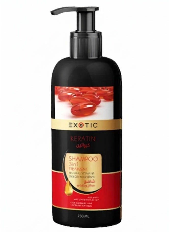 Exotic Keratin 3-in-1 Treatment and Nourishing Shampoo – 750ml