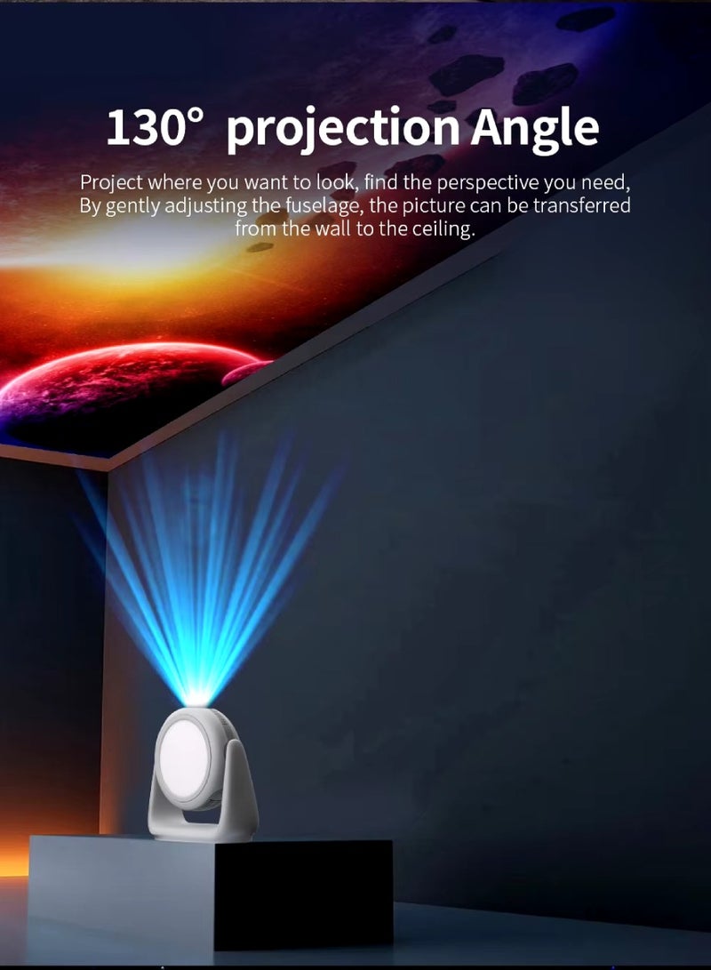DIGI CORE K1 Smart Projector 4K Mini Projector Auto Keystone Correction Portable Projector 380 ASNI Lumens Android11 ​​Built-In Battery 5G WIFI 5 Bluetooth Auto Focus HD 1080P Smart Projector 180 Inches Screen Display Lamp 4K Cinema Projector 230 Degree Rotating With Desk Lamp Light White - Image 2
