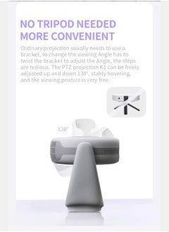 DIGI CORE K1 Smart Projector 4K Mini Projector Auto Keystone Correction Portable Projector 380 ASNI Lumens Android11 ​​Built-In Battery 5G WIFI 5 Bluetooth Auto Focus HD 1080P Smart Projector 180 Inches Screen Display Lamp 4K Cinema Projector 230 Degree Rotating With Desk Lamp Light White  - Image 5