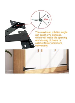 Y&D T Hinges, 2 Pcs 300mm Black Metal Shed Heavy Duty Rustproof Garden Gate Hinges Fitting, with 14 Screws, Ideal for Doors, Doors and Barn 12 Inch  - Image 4