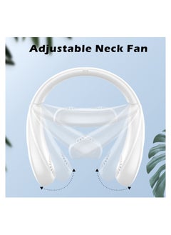 Generic Neck Fan, 5000mAh Foldable Bladeless Fan 360° Cooling Wearable Personal Fan, Rechargeable Hand-free Neck Fan with 3 Speeds, For Outdoor, Home, Office, School, Camping (White)  - Image 5