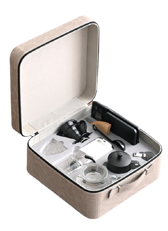 Joshberg V60 Coffee Set,12-Piece Drip Coffee Maker Set,Hand Brewing Coffee Accessories Kit All In 1 Portable Travel Bag,Gray  - Image 2
