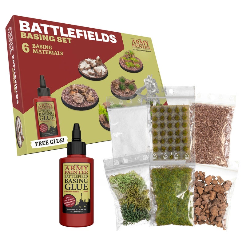 The Army Painter Battlefields Basing Set - Static Grass for Miniature Terrain Basing set - Static Grass & Free Basing Glue, Woodland Scenic Static Grass, Scenery Flocks - Master Quality Game Miniature - Image 1