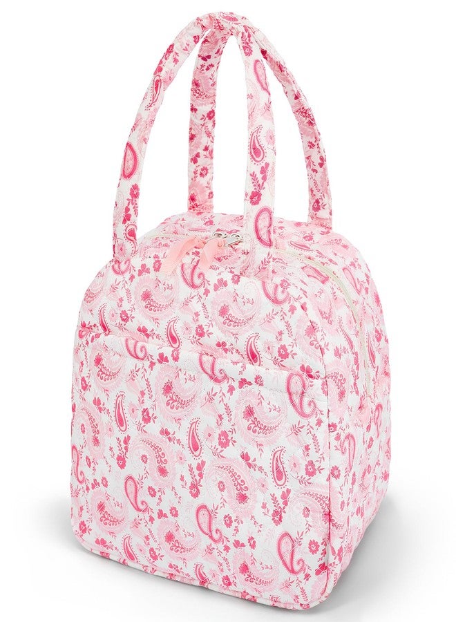 WOBAGMEN Quilted Lunch Box for Women,Lunch Box for Teen Girls,Cute Lunch Bags for Work, School,Office,Picnic,Travel (peisili) - Image 1
