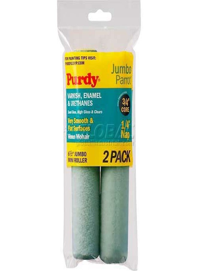 Purdy Parrot Mohair Blend 1/4 in. x 6.5 in. W For Very Smooth Surfaces 2 pk Paint Roller Cover Mini - Image 1