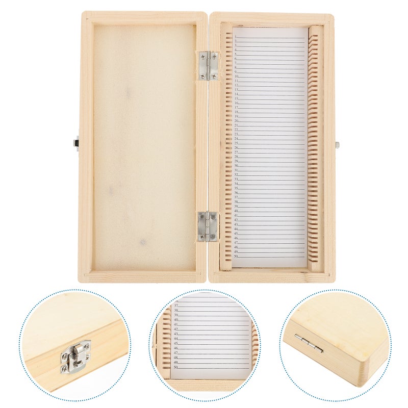 Wooden Specimen Case Microscope Sliding Storage Box Wooden Storage Case - Image 5
