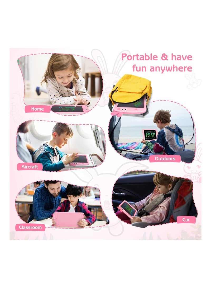 Lcd Drawing Tablet, 8.5 Inch Bunny Writing Tablet Kids Colorful Screen, Digital eWriter Electronic Graphics Educational Toys Board for 2 3 4 5 6 Year Old Girl Gifts Birthday Pink - Image 3