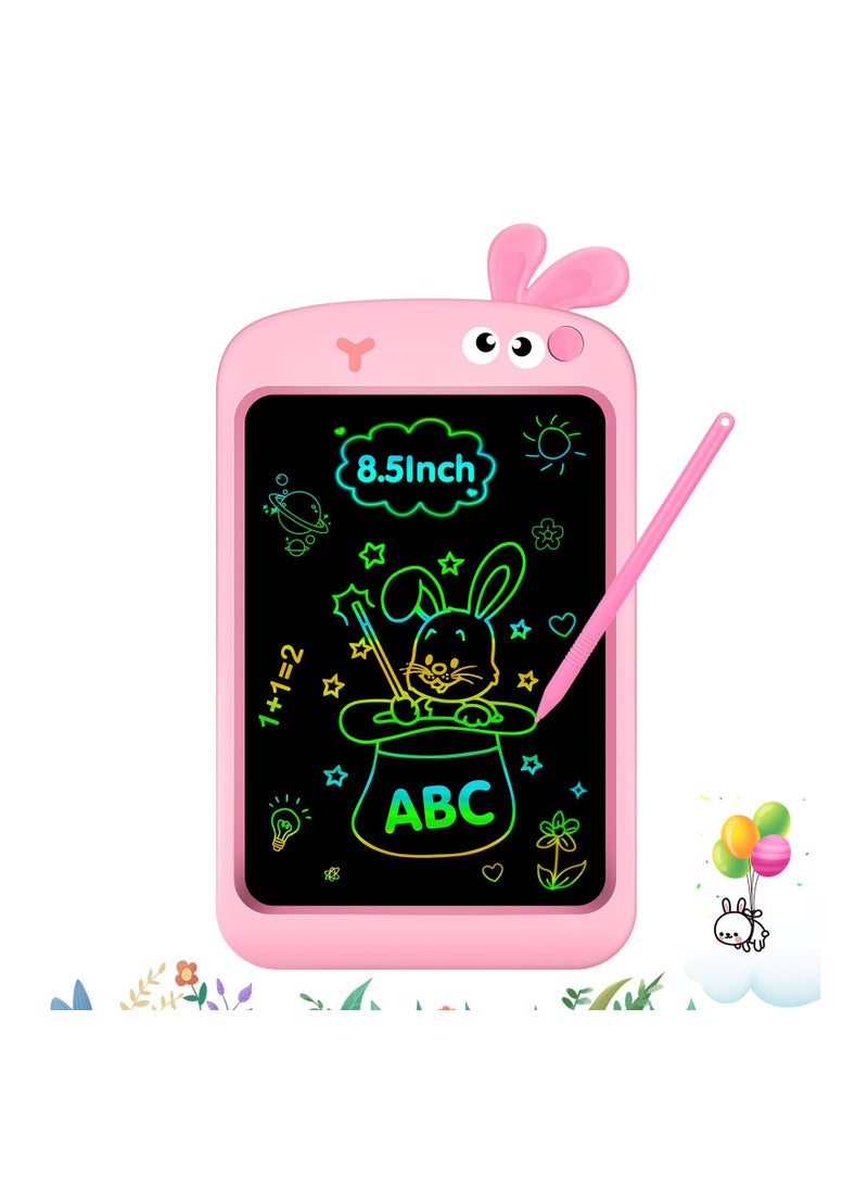 Lcd Drawing Tablet, 8.5 Inch Bunny Writing Tablet Kids Colorful Screen, Digital eWriter Electronic Graphics Educational Toys Board for 2 3 4 5 6 Year Old Girl Gifts Birthday Pink - Image 1